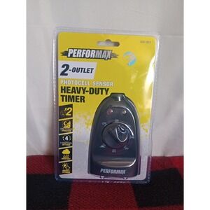 Performax 15-Amp Plug-In 2-Outlet Photocell Auto On Mechanical Timer wth Cord